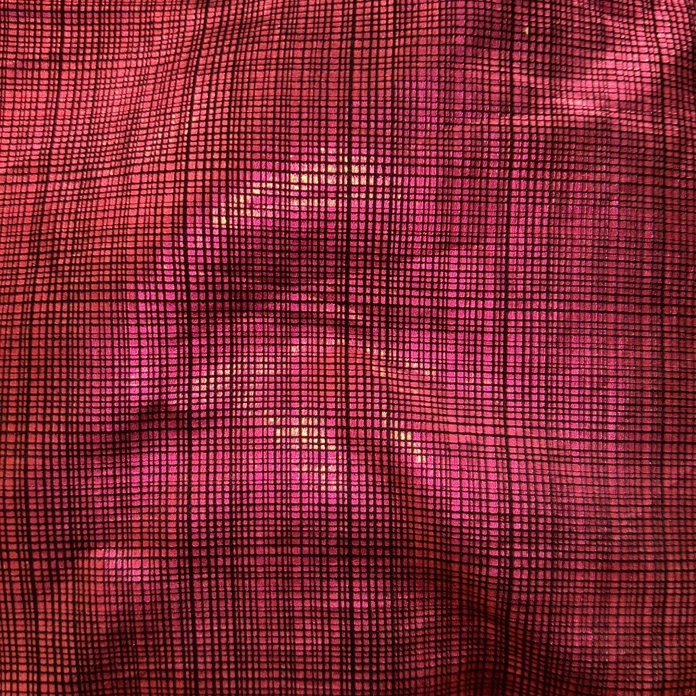 SAKS FIFTH AVE PINK METALLIC TOTE SOFT POLYESTER CLOTH BLACK PATENT LEATHER - Picture 2 of 9